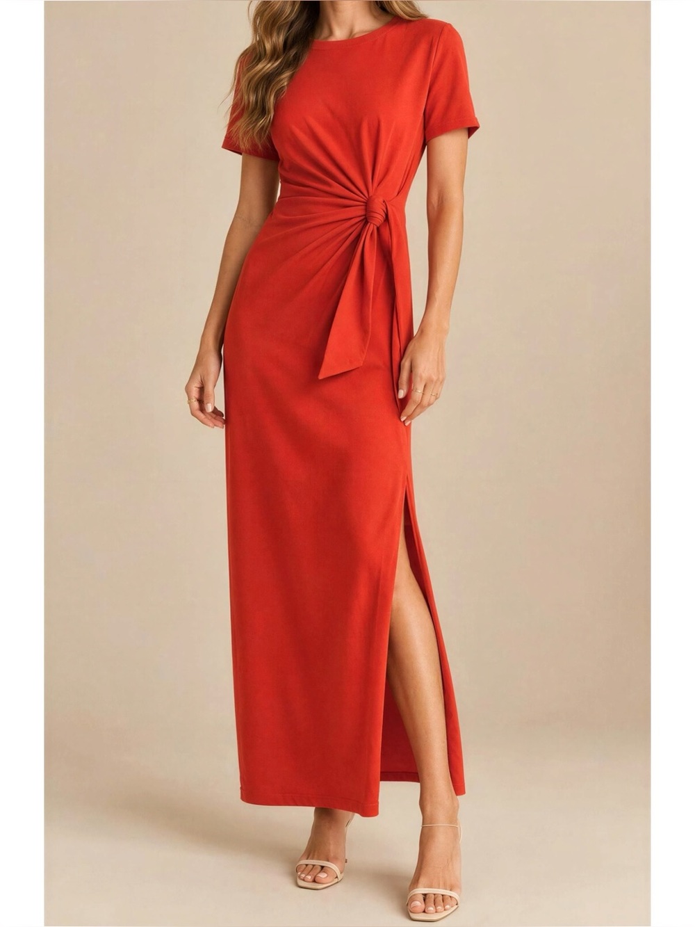 SÉZANE Pippa Long Dress, Coral, Small